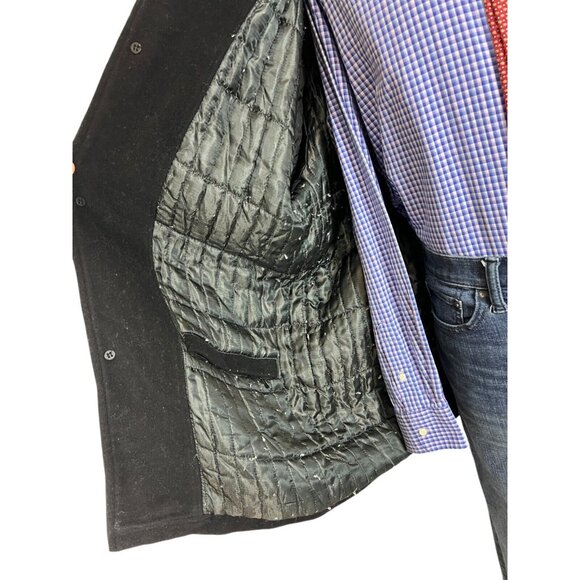 Mark New York Overcoat Gray Wool Blend Button Down Men's XL - Picture 5 of 8